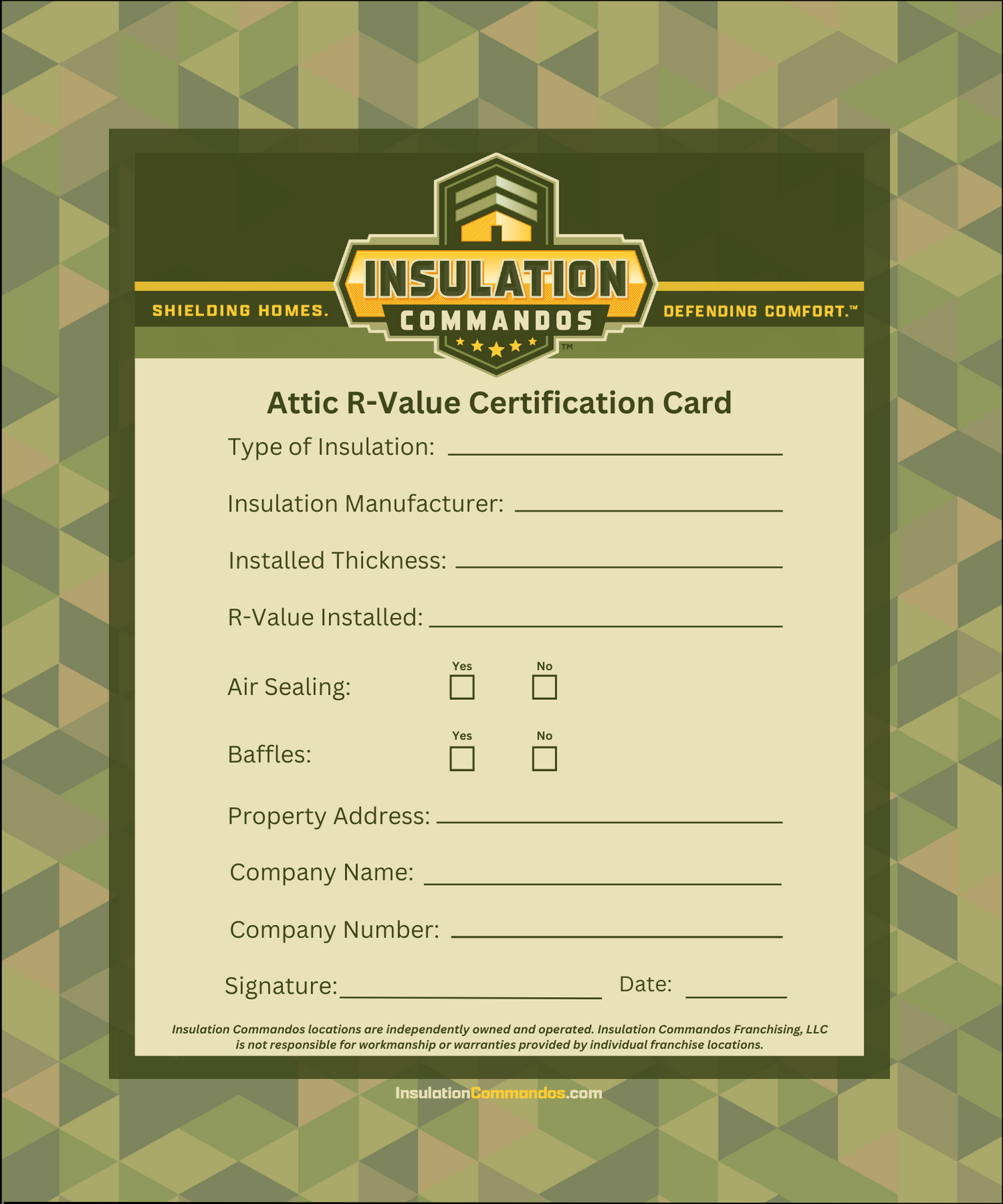 Attic Certificate
