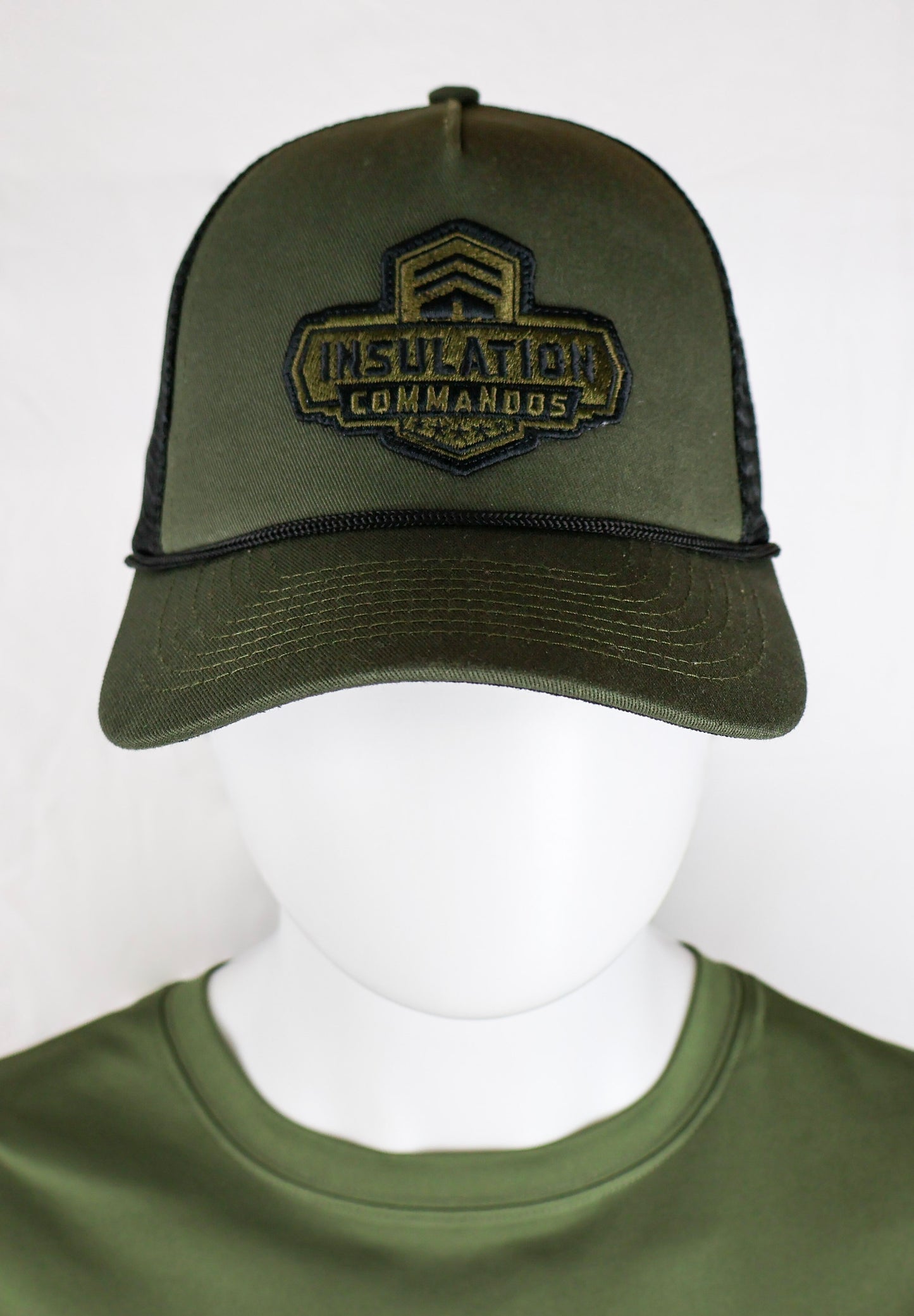 Commandos Mesh Back Hat - Olive Green & Black