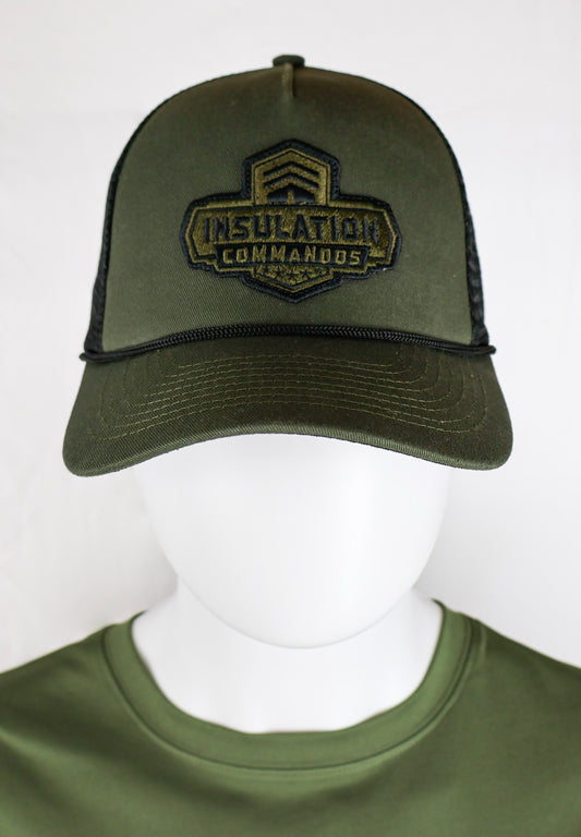 Commandos Mesh Back Hat - Olive Green & Black